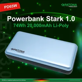 PATONA Powerbank Stark 1.0 PD65W 20000mAh + 2x USB-C Lightning