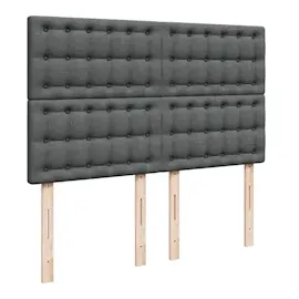 vidaXL Boxspringbett mit Matratze Dunkelgrau 160x200 cm Stoff