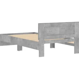 vidaXL Bettgestell mit Kopfteil Betongrau 100x200 cm Holzwerkstoff