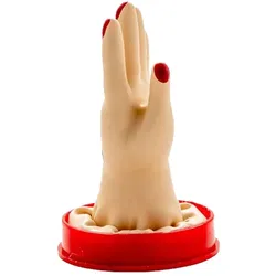 Scherzkondom «Hand»: Humorvolles Design, handbemalt (1 Stück) 1 St