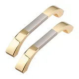 GUWINA 6 Stück Möbelgriffe Gold 96mm Lochabstand, Modern Gnade Hellgold Türgriffe Küche Schrank, Zinklegierung Schrankgriffe Schubladengriffe Küchengriffe Inklusive Schrauben