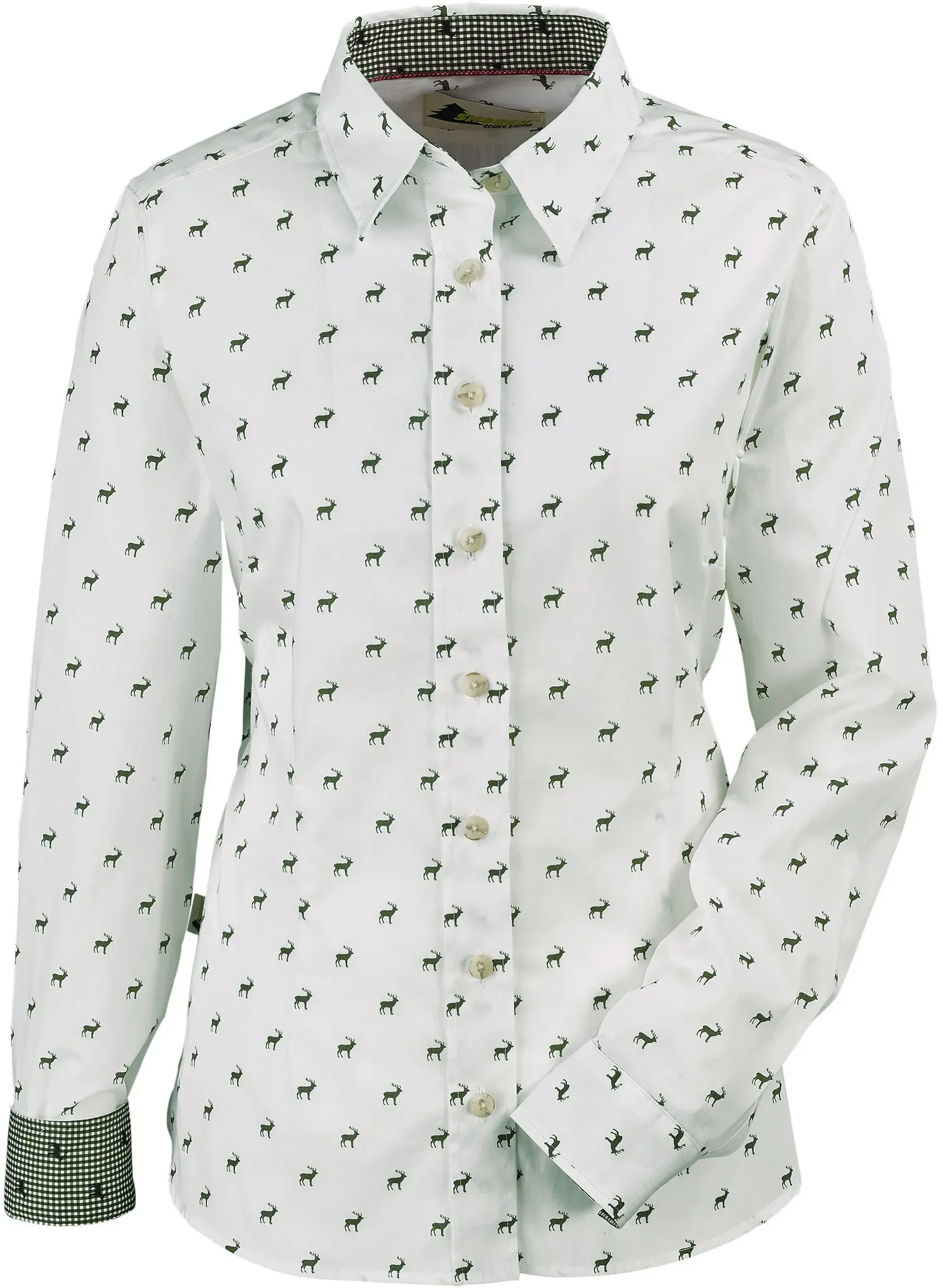 Skogen Damen-Langarmbluse mit Hirsch, pink, 34