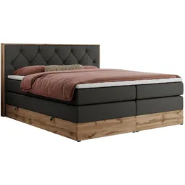MKS Boxspringbett 160 x 200 cm H4 Dunkelgrau