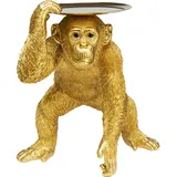 Kare Design Deko Figur Butler Playing Chimp, Gold, Accessoire, Tierfigur, handgearbeitet, Artikelhöhe 52cm