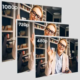Avizar 1080P HD-Weitwinkel-Streaming-Webcam mit LED-Licht + Mikrofon - Schwarz - Schwarz