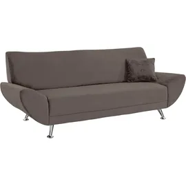 Home Affaire 3-Sitzer HOME AFFAIRE "Saltare elegant & komfortabel, toller Designfuß, bequem, Breite 205cm", grau (anthrazit), B:205cm H:78cm T:82cm, 100% Polyester, Sofas