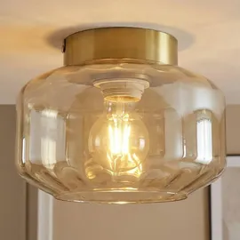 LINDBY Hildur 1 x E27 amber Ø 22 cm Glas