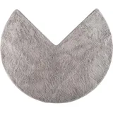 fluffy® Badteppich für Eckduschen, Hochflor aus Mikrofaser, rutschfeste Unterseite (Rund | Innenmaße 45 x 45 cm, Grau)