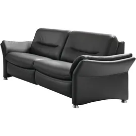 Hukla Couch Leder 3-Sitzer Schwarz
