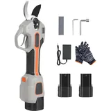 Elektrische Astschere (Doppelakku-Set) – Garten Elektrische Gartenschere, Astschere Akku Gartenschere Mit Handschuhen Und Werkzeugtasche – Für Das Beschneiden Von Weinreben & Olivenbäumen
