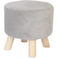 Relaxdays Hocker Cord 30 x 30 x 30 cm Hellgrau/Natur