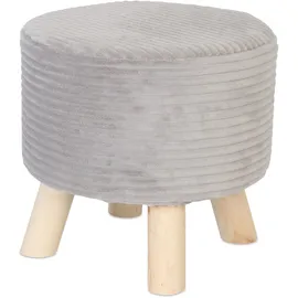 Relaxdays Hocker Cord 30 x 30 x 30 cm Hellgrau/Natur