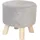 Relaxdays Hocker Cord 30 x 30 x 30 cm Hellgrau/Natur