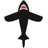 Invento 106533 - Shark Kite 7', - Kinderdrache, ab 5 Jahren, 210x134cm, inkl. 17kp Polyester Schnüre, 40m auf Spule,