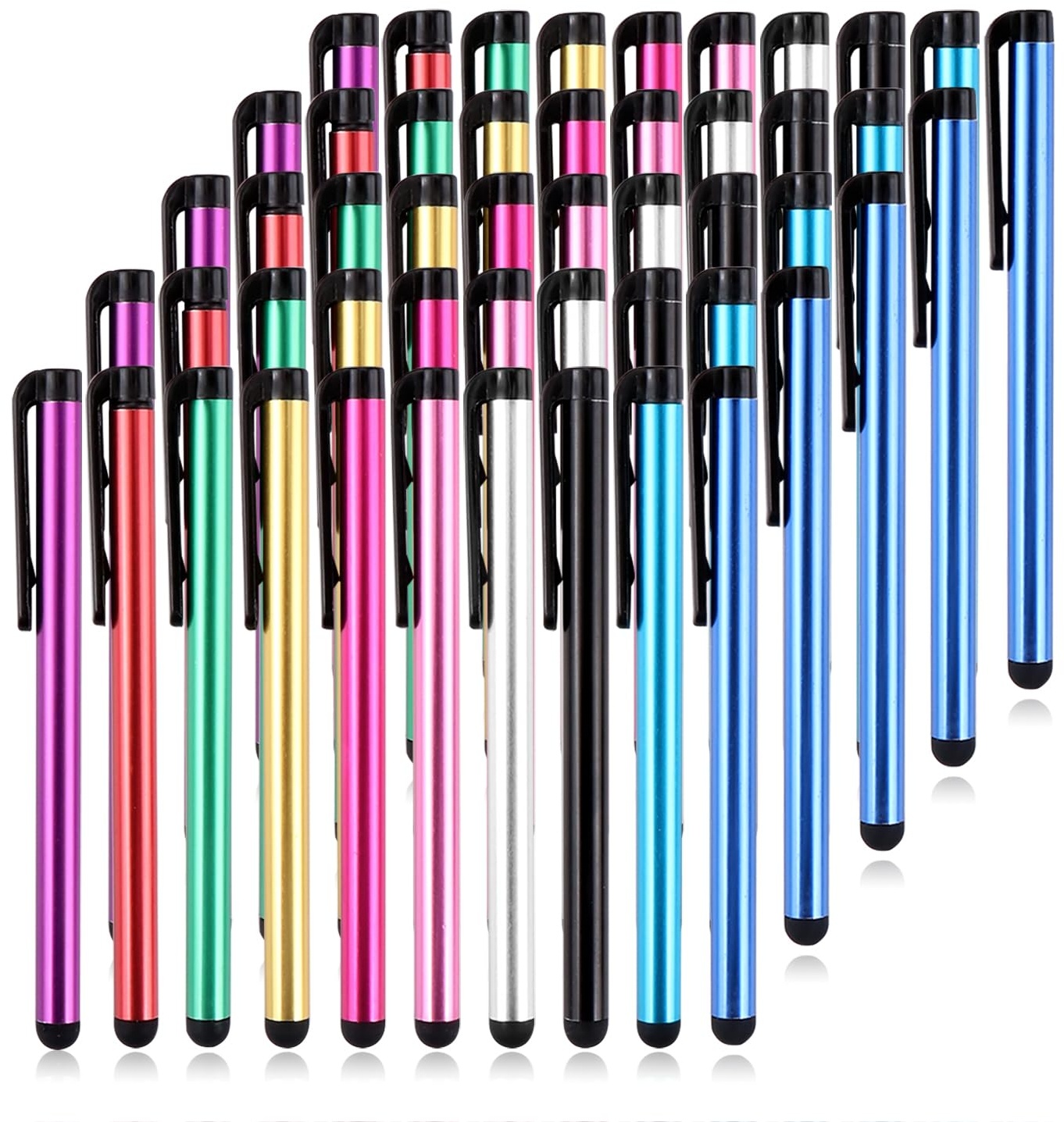 Eingabestift 50 Stück Touchscreen Stift Stylus Pen für Touch Screens Geräte, für Tablets iPad Mini Pro Smartphones Huawei Samsung Galaxy 10 Farben