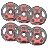 Bad Company K-Grip Hantelscheiben mit Griffen I Kunststoff ummantelte Gewichte 30/31 mm I 6 x 1,25 kg (schwarz/rot)