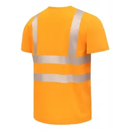 Högert Technik - JURAL II Warnschutz-T-Shirt aus Polycotton | orange 2XL (56) | Warnweste Reflektierend Warnweste Atmungsaktiv Leicht Kurzarmshirt Kurzarm Arbeitskleidung Sichtbarkeit Hemden
