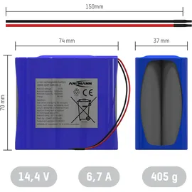 Ansmann 4S2P Akkupack 14,54 V 6700 mAh