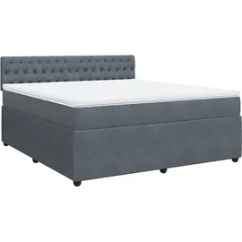 vidaXL Boxspringbett 180 x 200 cm Dunkelgrau