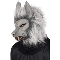 Smiffys Werewolf Latex Mask, Grey, with Hair & Ears