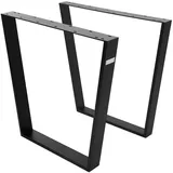 ML-Design Tischbeine 2er Set Trapez 75x72 cm Schwarz Metall 75x8x72 Esszimmer, Esstische, Tischsysteme