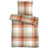 biberna Biber-Bettwäsche BELAMIS, Orange - 155 x 220 cm - Baumwolle - Polyester - mit Reißverschluss