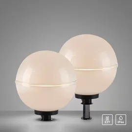 just light. LED Kugelleuchte 2er Set Kunststoff 40x40x71 cm mit Kabel und Spieß weiß