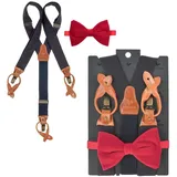 Sir Redman Hosenträger Herren Collin Velvet mit roter Fliege