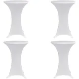 vidaXL Stehtischhussen 4 Stk. Ø 80 cm Weiß Stretch