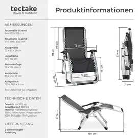 Tectake Sonnenliege Cloud 2er Set 0 x 0 x 0 cm Schwarz
