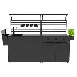 cozze Rückwand Eckmodul 90 x 75 cm Aluminium Schwarz