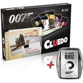 Winning Moves James Bond Cluedo & Top Trumps Quiz Bundle – deutschsprachiges 007 Spielset