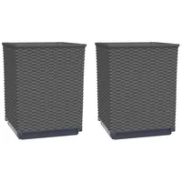 VidaXL Pflanzkübel 2 Stk. Schwarz 30x30x37 cm Polypropylen