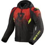 RevIt! Revit Quantum 2 H2O Textiljacke wasserdicht - Schwarz/Rot/Neon-Gelb - M