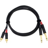 Cordial CFU1,5PC Audio Adapterkabel [2x Klinkenstecker 6.35mm - 2x