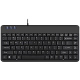 Perixx PERIBOARD-409 H, US Mini USB-Tastatur, 2 Hubs, schwarz (US-Layout) -