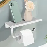 (silber) Wandmontierter Toilettenpapierhalter Ohne Bohren, Toilettenpapierhalter Aus Aluminium Mit Geräumigen Ablagen