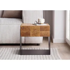 MASSIVMOEBEL24.DE Couchtisch Eiche Schwarz 40 x 35 x 35 cm