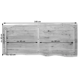 möbelliebling Tischplatte Baumkante Akazie Natur 140 x 60 cm