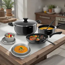 Tectake Topf-Set 39-tlg. Geschirrset aus Steingut