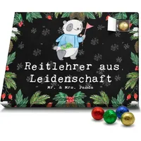 Mr. & Mrs. Panda Schoko Adventskalender Reitlehrer Leidenschaft - Schwarz - Geschenk, Schokoladen Adventskalender, Rente, Arbeitskollege, Danke, Firma - Schwarz