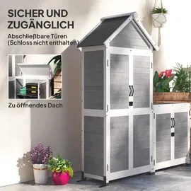 Outsunny Geräteschrank 0,51 x 0,89 m Hellgrau