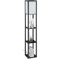 Relaxdays Stehlampe mit Regal, HBT: 161 x 26 x