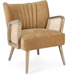 Sessel Virna aus Stoff, Senf