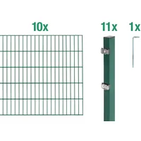 GAH Alberts Doppelstabmattenzaun Set 22-tlg. 200 x 160 cm