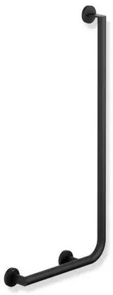 Hewi System 900 Winkelgriff 900.22.10760DC pulverbeschichtet, schwarz tiefmatt, 900 x 400 mm, Ausführung links