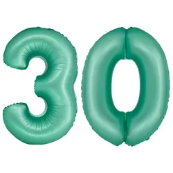 XL Folienballon mint grün Zahl 30