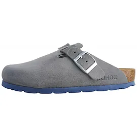 ROHDE Damen Clog Leder Pantolette robust klassisch Schnalle Alba 6071, Größe:38 EU, Farbe:Grau - 38