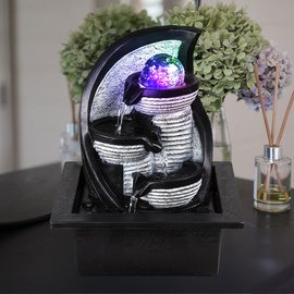 GLOBO LED-Brunnen Albert Kunststoff Grau