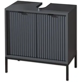 BASIC by Balculina Waschbeckenunterschrank in grau matt - Bad Unterschrank Badezimmerschrank BxHxT 60x60x32", (grau B:60cm H:60cm T:32cm, Holzwerkstoff, Schränke, Waschbeckenunterschrank, Breite 60 cm (B/H/T)